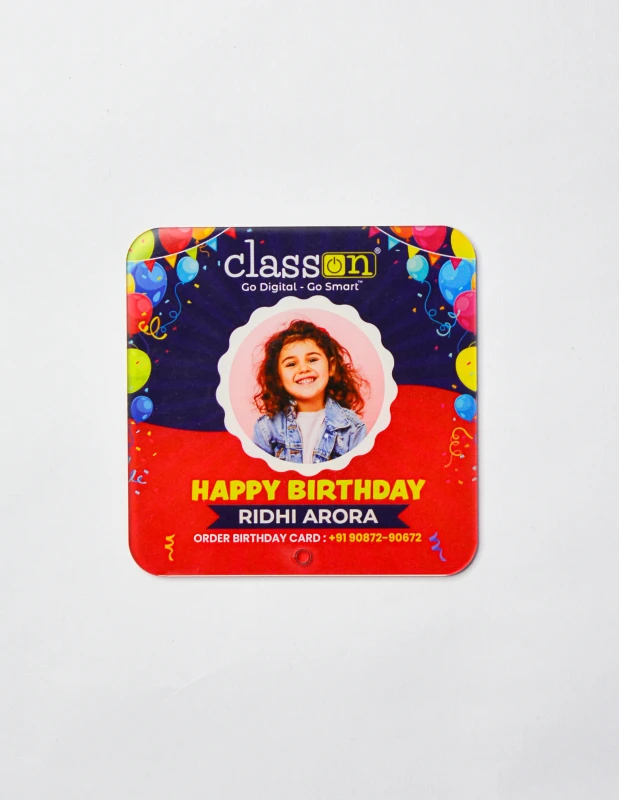 Birthday Card 4X4 Inch with Steel Pin SS