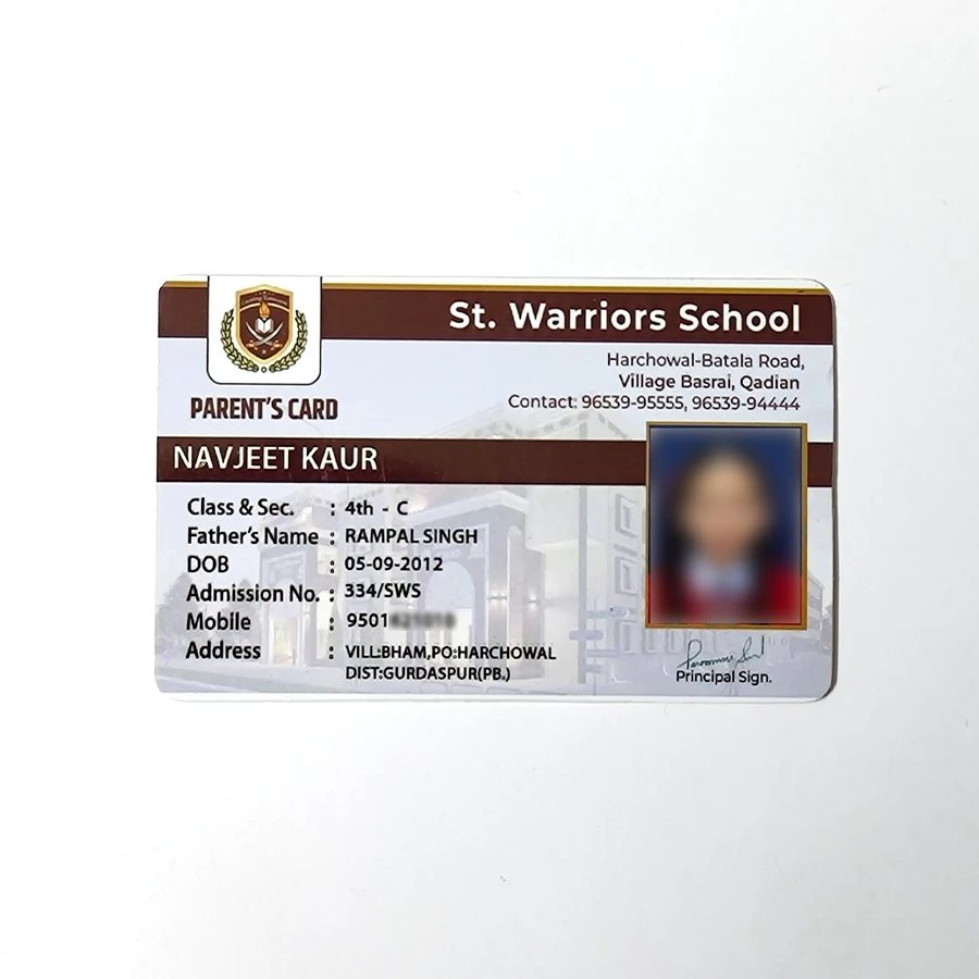 ATM Style Parent ID Card (Double Side)