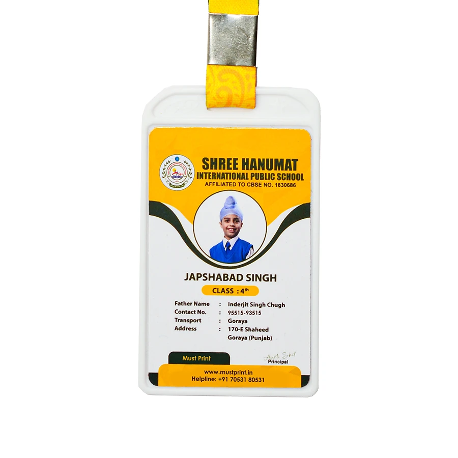 White Holder with Digital Lanyard ID Card (Double Side)